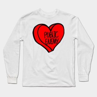Public Enemy Red Heart Long Sleeve T-Shirt